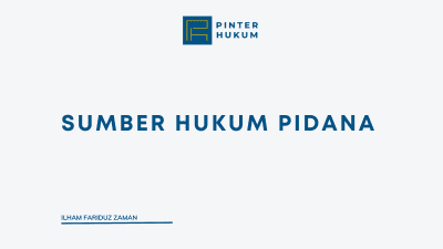Sumber Hukum Pidana
