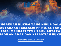 Pengakuan Hukum yang Hidup dalam Masyarakat melalui PP No. 55 Tahun 2025: Mencari Titik Temu antara Keadilan Adat dan Kepastian Hukum